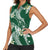 Polynesian Hawaiian Plumeria Tribal Pattern Women Sleeveless Polo Shirt Green Version