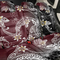 Polynesian Hawaiian Plumeria Tribal Pattern Back Car Seat Cover Special Wine Red Version LT01 - Polynesian Pride