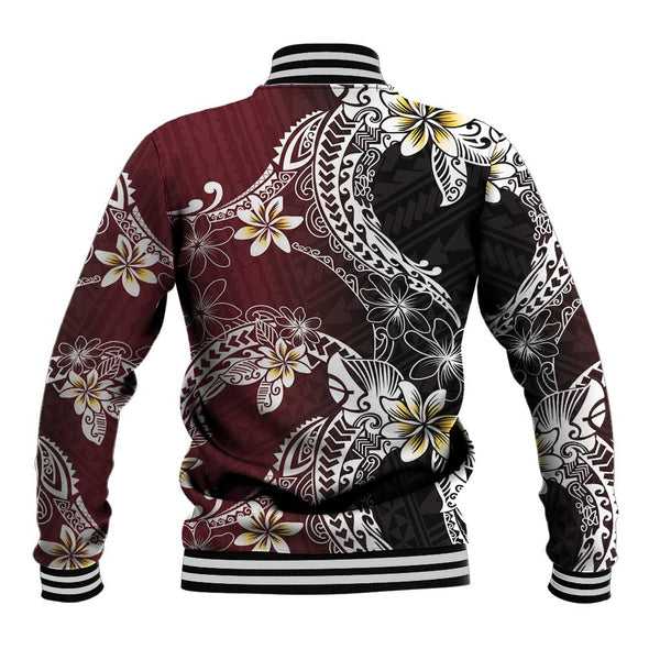 Polynesian Hawaiian Plumeria Tribal Pattern Baseball Jacket Special ...
