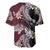 Polynesian Hawaiian Plumeria Tribal Pattern Baseball Jersey Special Wine Red Version