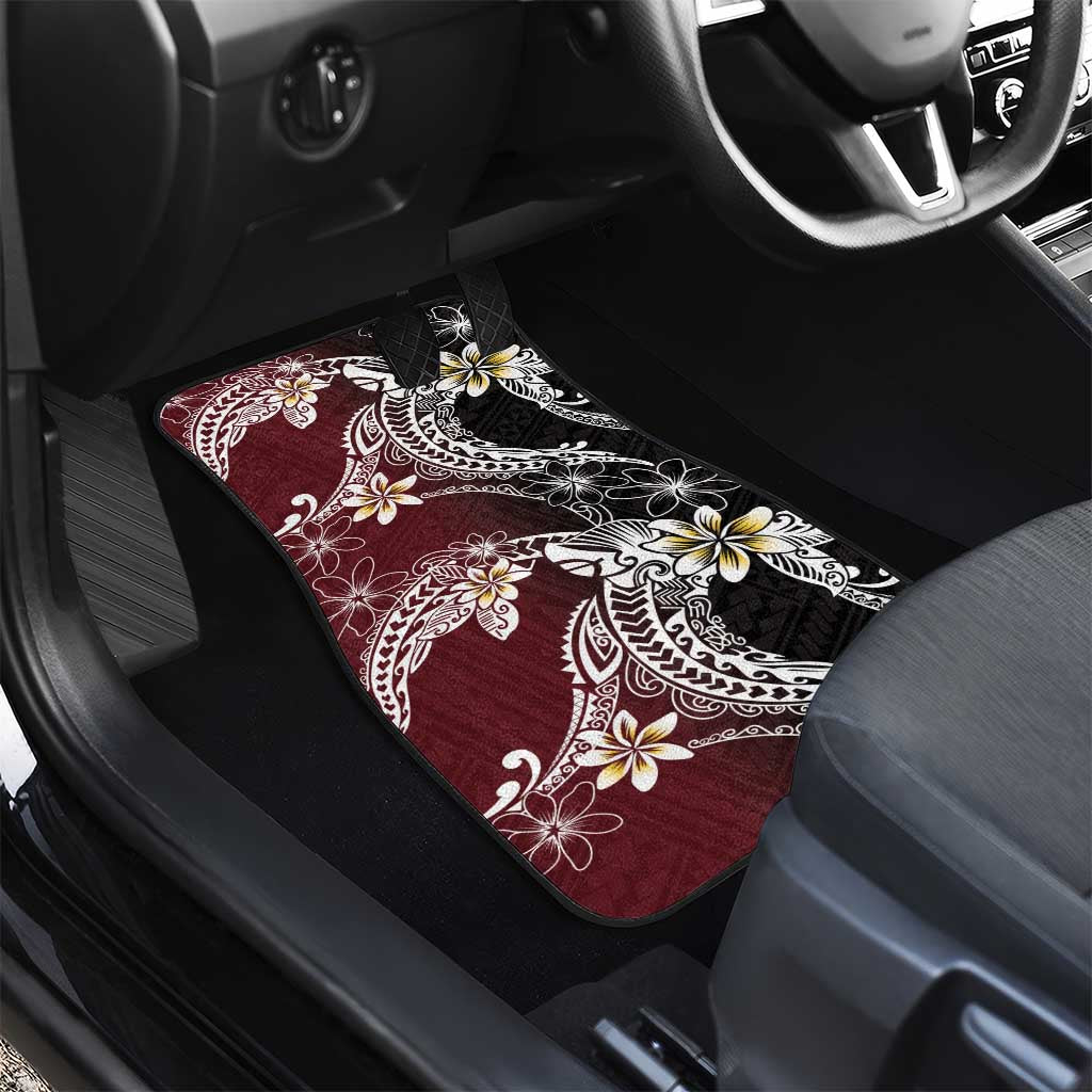 Polynesian Hawaiian Plumeria Tribal Pattern Car Mats Special Wine Red Version