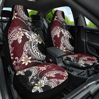 Polynesian Hawaiian Plumeria Tribal Pattern Car Seat Cover Special Wine Red Version