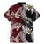 Polynesian Hawaiian Plumeria Tribal Pattern Family Matching Mermaid Dress and Hawaiian Shirt Special Wine Red Version