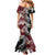 Polynesian Hawaiian Plumeria Tribal Pattern Family Matching Mermaid Dress and Hawaiian Shirt Special Wine Red Version