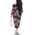 Polynesian Hawaiian Plumeria Tribal Pattern Family Matching Off The Shoulder Long Sleeve Dress and Hawaiian Shirt Special Wine Red Version