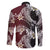 Polynesian Hawaiian Plumeria Tribal Pattern Family Matching Off Shoulder Maxi Dress and Hawaiian Shirt Special Wine Red Version