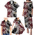 Polynesian Hawaiian Plumeria Tribal Pattern Family Matching Puletasi and Hawaiian Shirt Special Wine Red Version