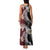 Polynesian Hawaiian Plumeria Tribal Pattern Family Matching Tank Maxi Dress and Hawaiian Shirt Special Wine Red Version