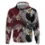 Polynesian Hawaiian Plumeria Tribal Pattern Hoodie Special Wine Red Version