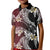 Polynesian Hawaiian Plumeria Tribal Pattern Kid Polo Shirt Special Wine Red Version