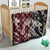 Polynesian Hawaiian Plumeria Tribal Pattern Quilt Special Wine Red Version