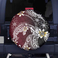 Polynesian Hawaiian Plumeria Tribal Pattern Spare Tire Cover Special Wine Red Version