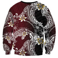 Polynesian Hawaiian Plumeria Tribal Pattern Sweatshirt Special Wine Red Version LT01 - Polynesian Pride