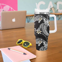 Polynesian Hawaiian Plumeria Tribal Pattern Tumbler With Handle Special Wine Red Version