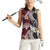 Polynesian Hawaiian Plumeria Tribal Pattern Women Sleeveless Polo Shirt Special Wine Red Version