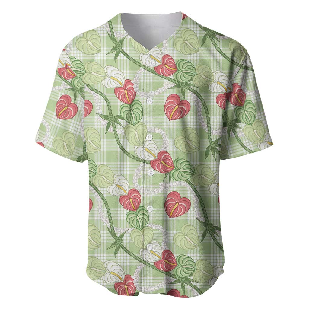 Anthurium Pikake Ti Leaf Palaka Baseball Jersey Green Version