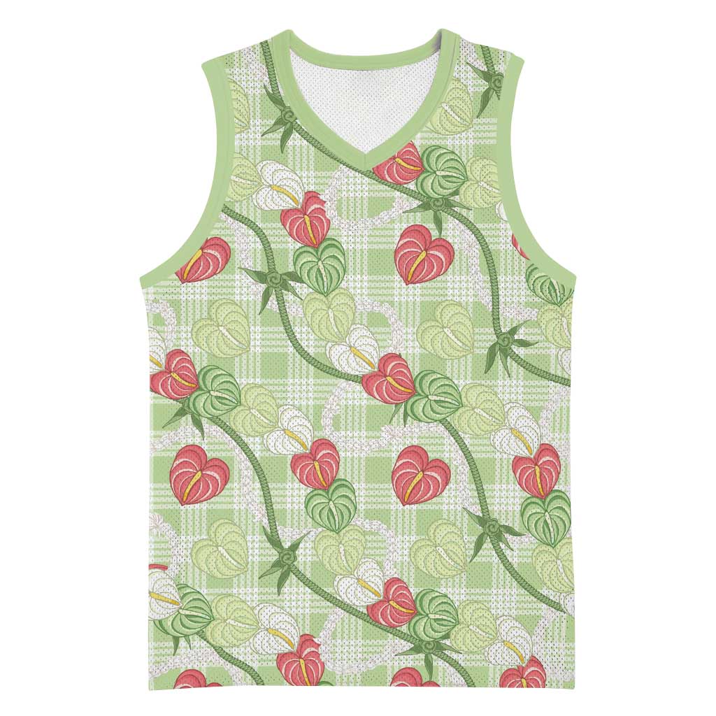 Anthurium Pikake Ti Leaf Palaka Basketball Jersey Green Version