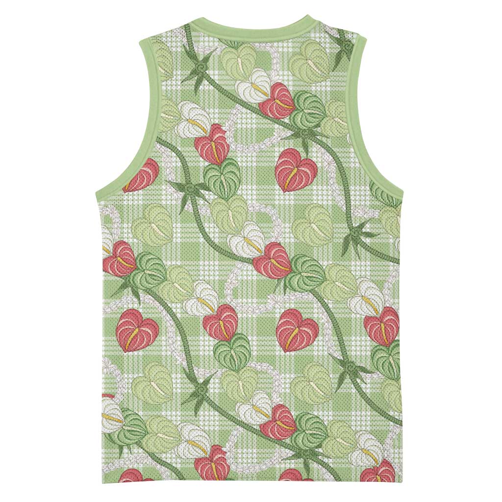 Anthurium Pikake Ti Leaf Palaka Basketball Jersey Green Version