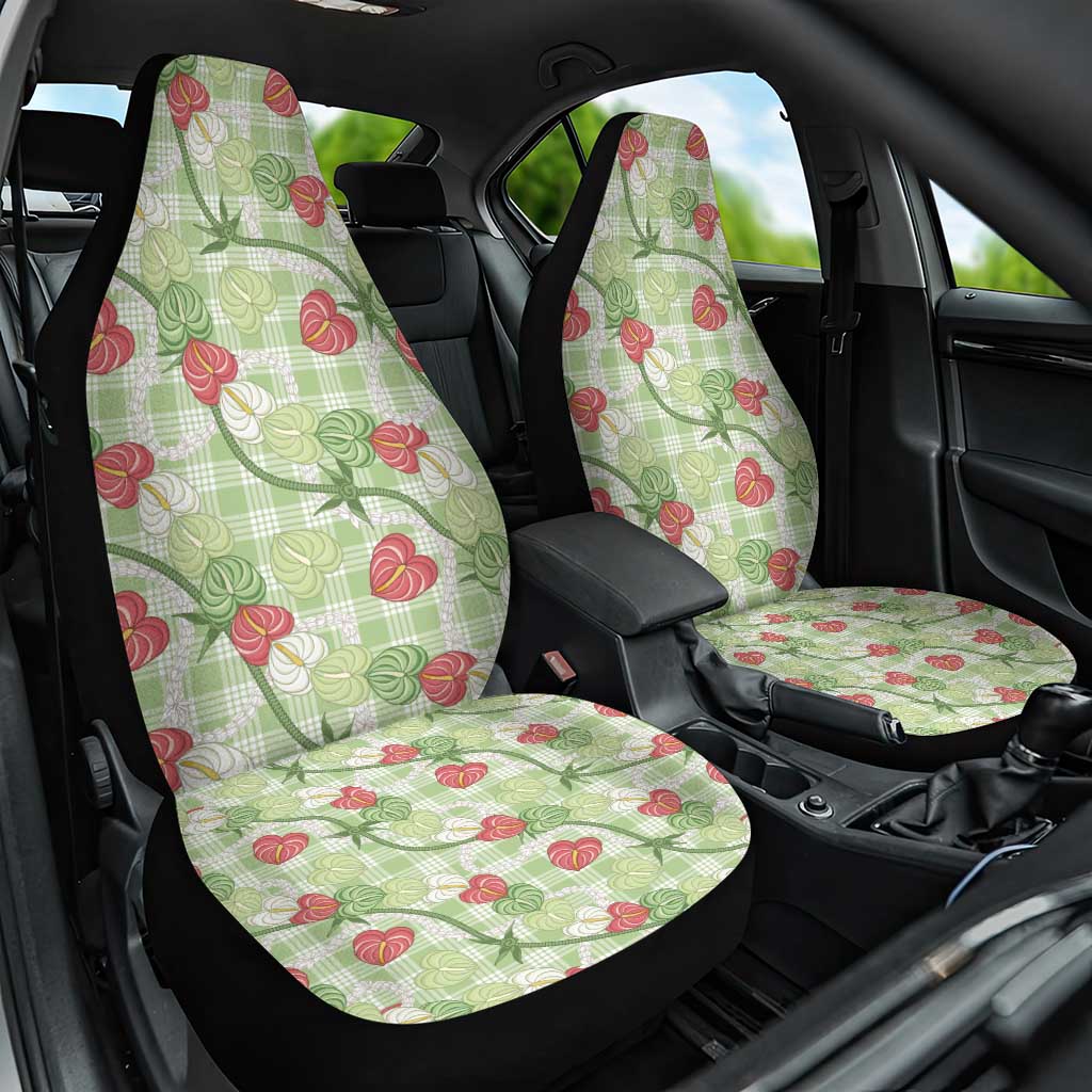 Anthurium Pikake Ti Leaf Palaka Car Seat Cover Green Version