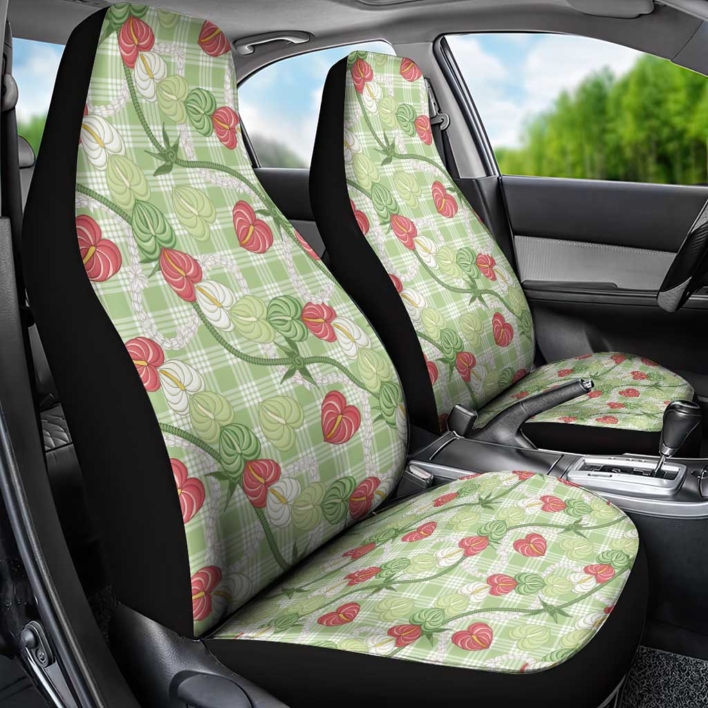 Anthurium Pikake Ti Leaf Palaka Car Seat Cover Green Version