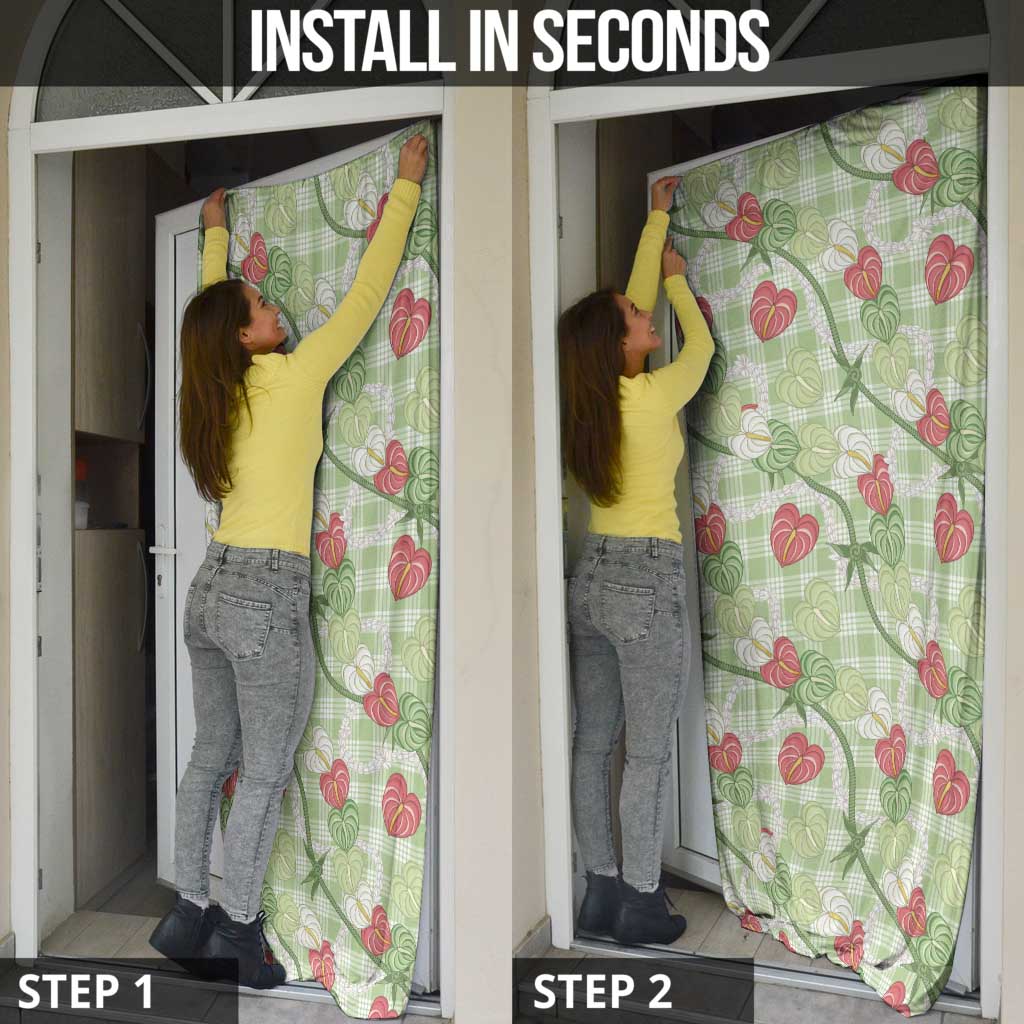 Anthurium Pikake Ti Leaf Palaka Door Cover Green Version