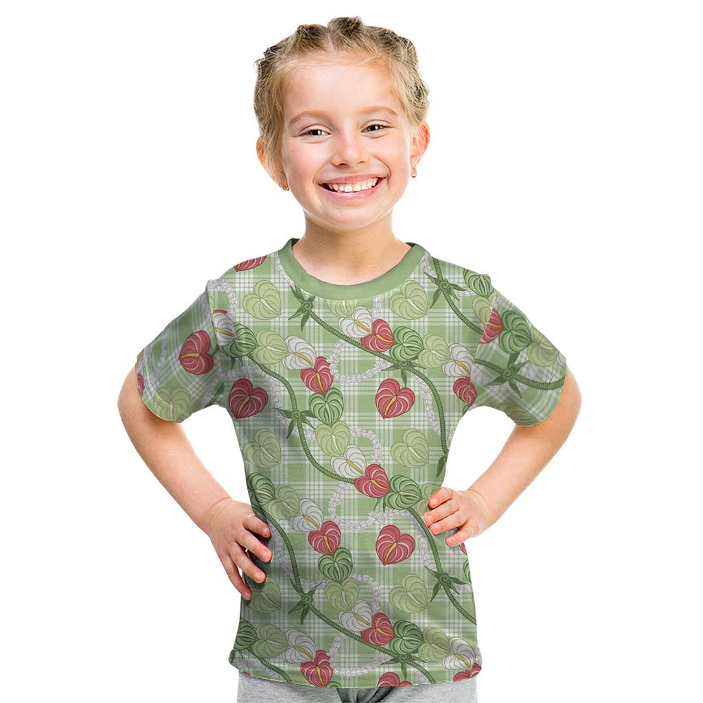 Anthurium Pikake Ti Leaf Palaka Kid T Shirt Green Version