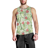 Anthurium Pikake Ti Leaf Palaka Men Tank Top Green Version LT01 - Polynesian Pride