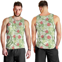 Anthurium Pikake Ti Leaf Palaka Men Tank Top Green Version LT01 - Polynesian Pride