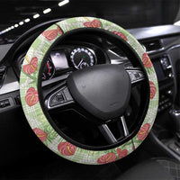 Anthurium Pikake Ti Leaf Palaka Steering Wheel Cover Green Version