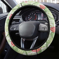Anthurium Pikake Ti Leaf Palaka Steering Wheel Cover Green Version