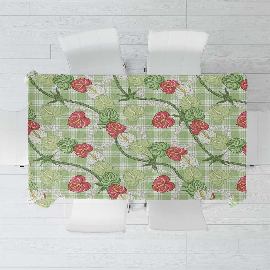 Anthurium Pikake Ti Leaf Palaka Tablecloth Green Version