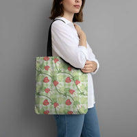 Anthurium Pikake Ti Leaf Palaka Tote Bag Green Version