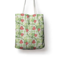 Anthurium Pikake Ti Leaf Palaka Tote Bag Green Version