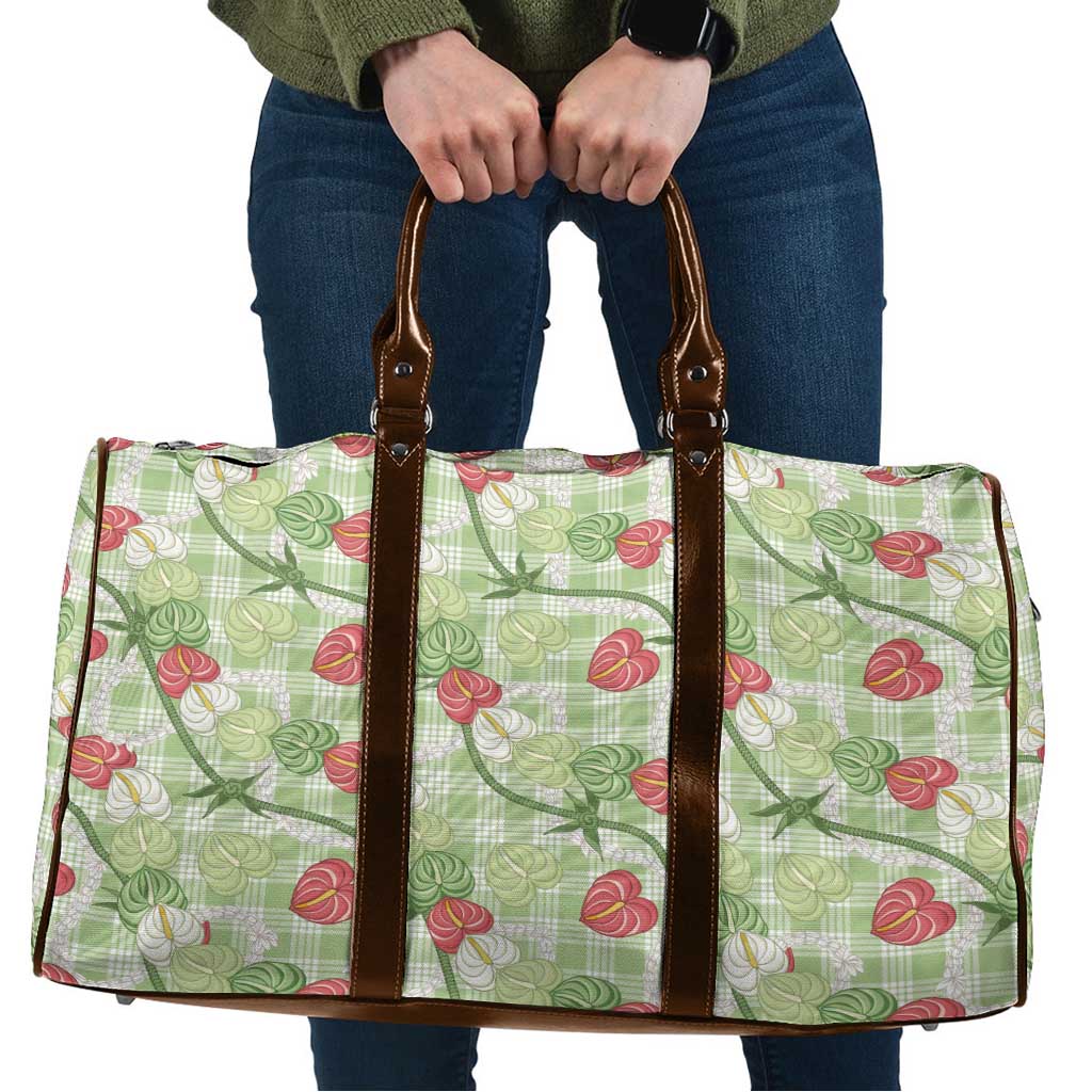 Anthurium Pikake Ti Leaf Palaka Travel Bag Green Version