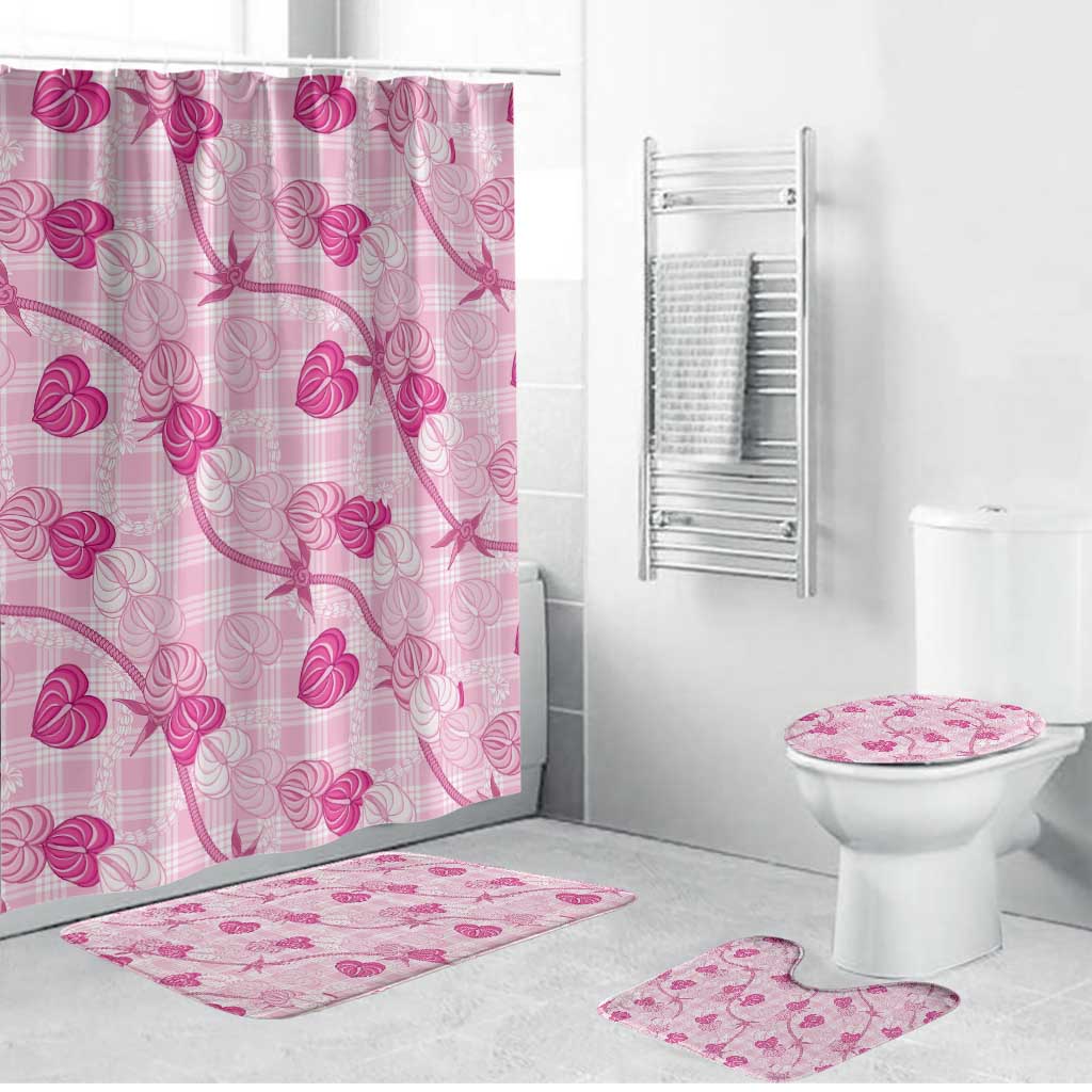 Anthurium Pikake Ti Leaf Palaka Bathroom Set Pink Version