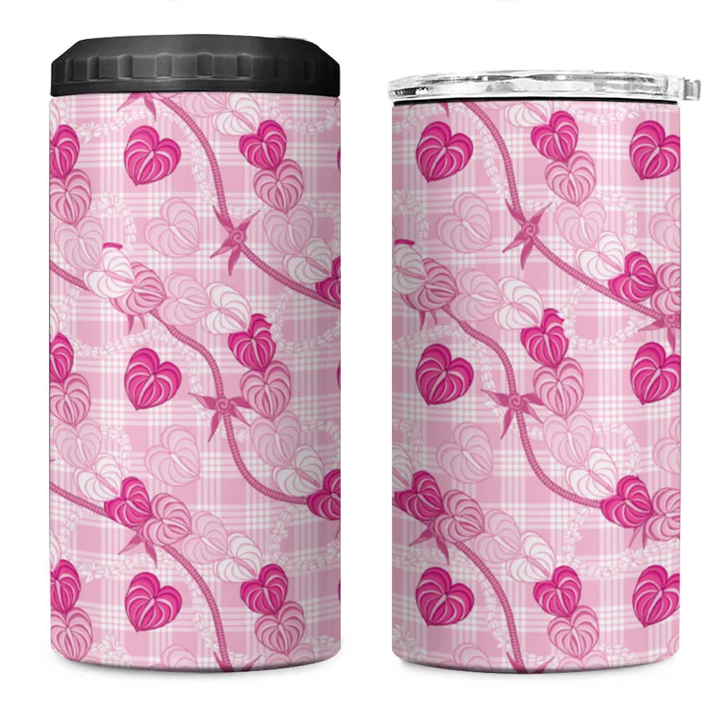 Anthurium Pikake Ti Leaf Palaka 4 in 1 Can Cooler Tumbler Pink Version