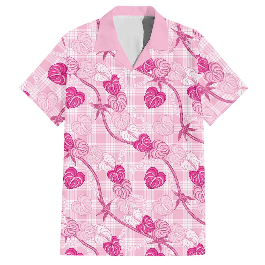 Anthurium Pikake Ti Leaf Palaka Hawaiian Shirt Pink Version LT01 Pink - Polynesian Pride