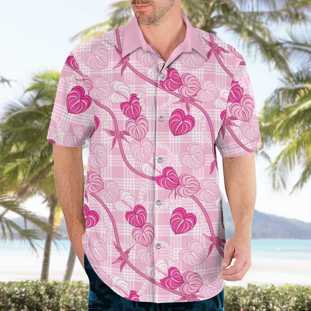 Anthurium Pikake Ti Leaf Palaka Hawaiian Shirt Pink Version LT01 - Polynesian Pride