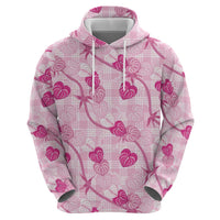 Anthurium Pikake Ti Leaf Palaka Hoodie Pink Version LT01 - Polynesian Pride