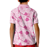 Anthurium Pikake Ti Leaf Palaka Kid Polo Shirt Pink Version