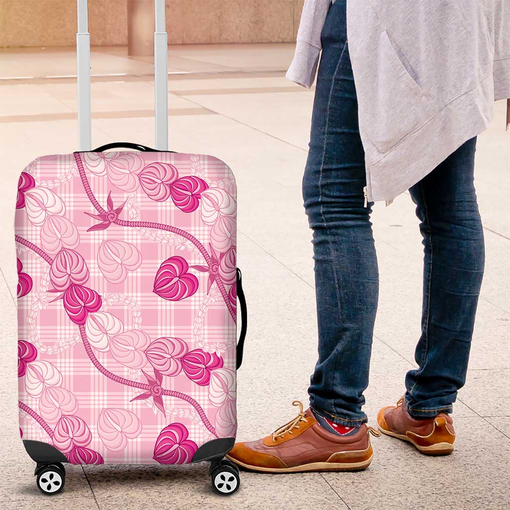 Anthurium Pikake Ti Leaf Palaka Luggage Cover Pink Version