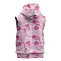 Anthurium Pikake Ti Leaf Palaka Sleeveless Hoodie Pink Version LT01 - Polynesian Pride