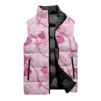 Anthurium Pikake Ti Leaf Palaka Sleeveless Puffer Jacket Pink Version LT01 - Polynesian Pride