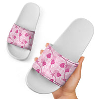 Anthurium Pikake Ti Leaf Palaka Slide Sandals Pink Version LT01 - Polynesian Pride