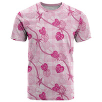 Anthurium Pikake Ti Leaf Palaka T Shirt Pink Version