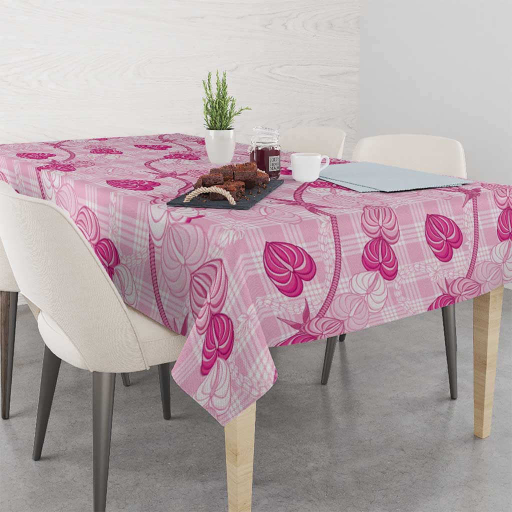 Anthurium Pikake Ti Leaf Palaka Tablecloth Pink Version