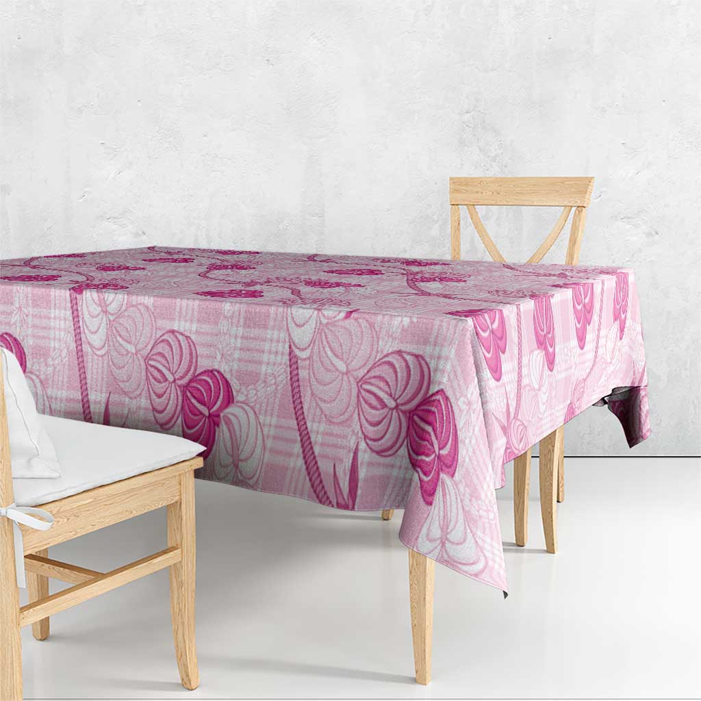 Anthurium Pikake Ti Leaf Palaka Tablecloth Pink Version