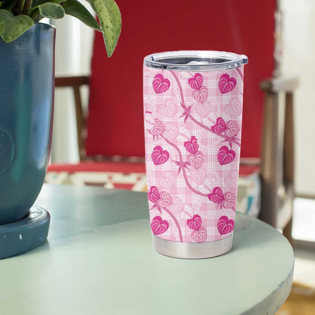Anthurium Pikake Ti Leaf Palaka Tumbler Cup Pink Version
