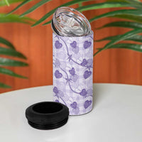 Anthurium Pikake Ti Leaf Palaka 4 in 1 Can Cooler Tumbler Purple Version LT01 - Polynesian Pride
