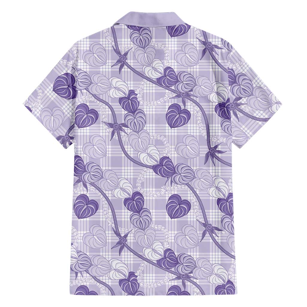 Anthurium Pikake Ti Leaf Palaka Family Matching Long Sleeve Bodycon Dress and Hawaiian Shirt Purple Version LT01 - Polynesian Pride